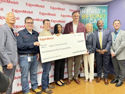 ExxonMobil donated $250,000 to Legacy Community Health to support community health initiatives in Beaumont’s Charlton-Pollard and South Park neighborhoods. 