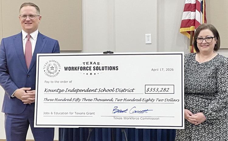 TWC Commissioner Representing the Public Brent Connett with Melonee Fife, Kountze ISD’s Career and Technical  Education director | Photos by Dannie Oliveaux