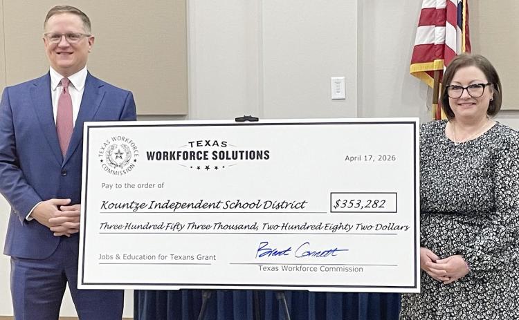 TWC Commissioner Representing the Public Brent Connett with Melonee Fife, Kountze ISD’s Career and Technical  Education director | Photos by Dannie Oliveaux